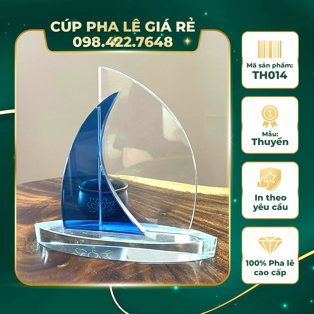 Mẫu Cúp Thuyền Buồm, Cúp Pha Lê, Lưu Niệm In Logo Công Ty, In Theo Yêu Cầu