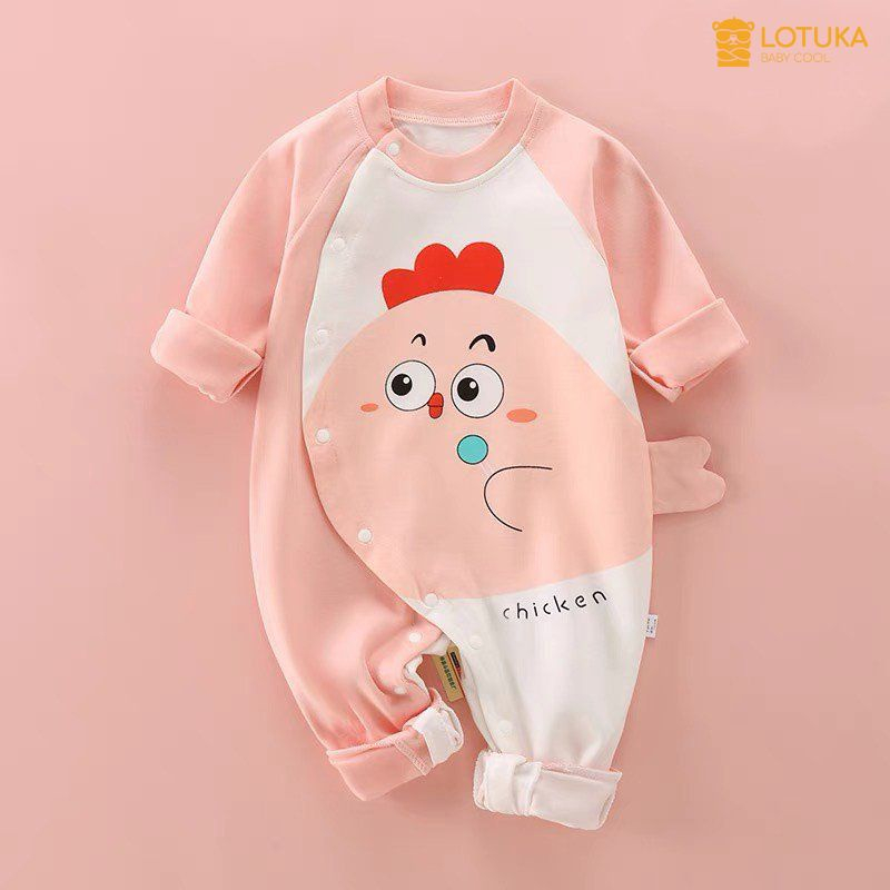 Bodysuit Cho Bé LOTUKA, Body Dài Tay Cho Bé Trai Bé Gái, Bộ Đồ Liền Thân, Quần Áo Trẻ Em Size 3-12kg