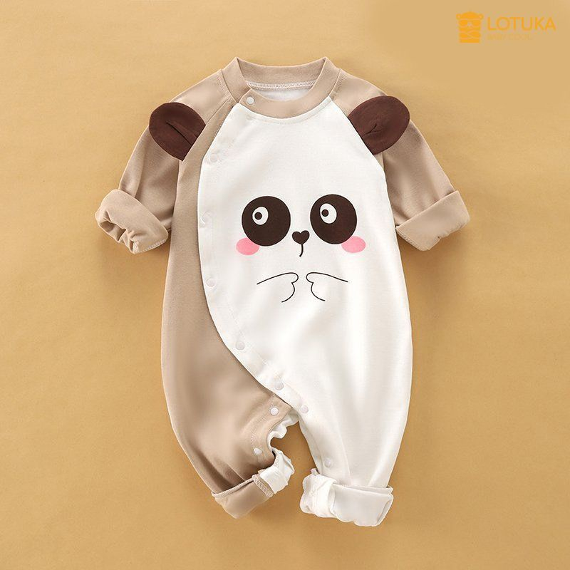 Bodysuit Cho Bé LOTUKA, Body Dài Tay Cho Bé Trai Bé Gái, Bộ Đồ Liền Thân, Quần Áo Trẻ Em Size 3-12kg