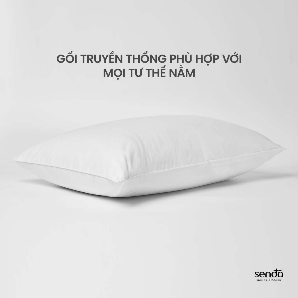 Ruột gối nằm Sen Đá Bedding 50x70 45x65 35x50 cm, lõi gối hơi cao cấp bông lông vũ nhân tạo microfiber
