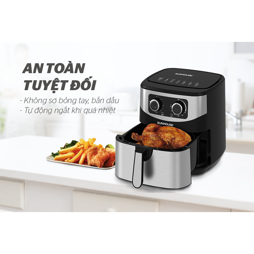 Nồi chiên không dầu 9L công suất 1800W SUNHOUSE SHD4035