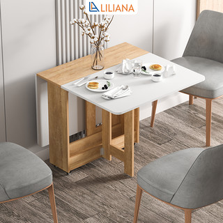 Bàn ăn gỗ thông minh hiện đại có bánh xe di chuyển dễ dàng thương hiệu Liliana - LP97