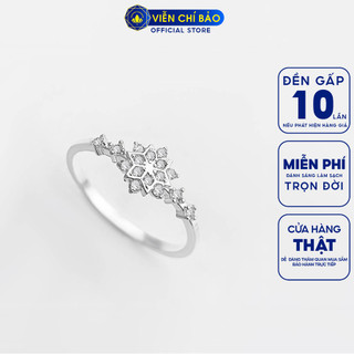 Nhẫn bạc nữ Snow Hoa Tuyết nhỏ đính đá bạc 925 thời trang phụ kiện trang sức nữ Viễn Chí Bảo N400782