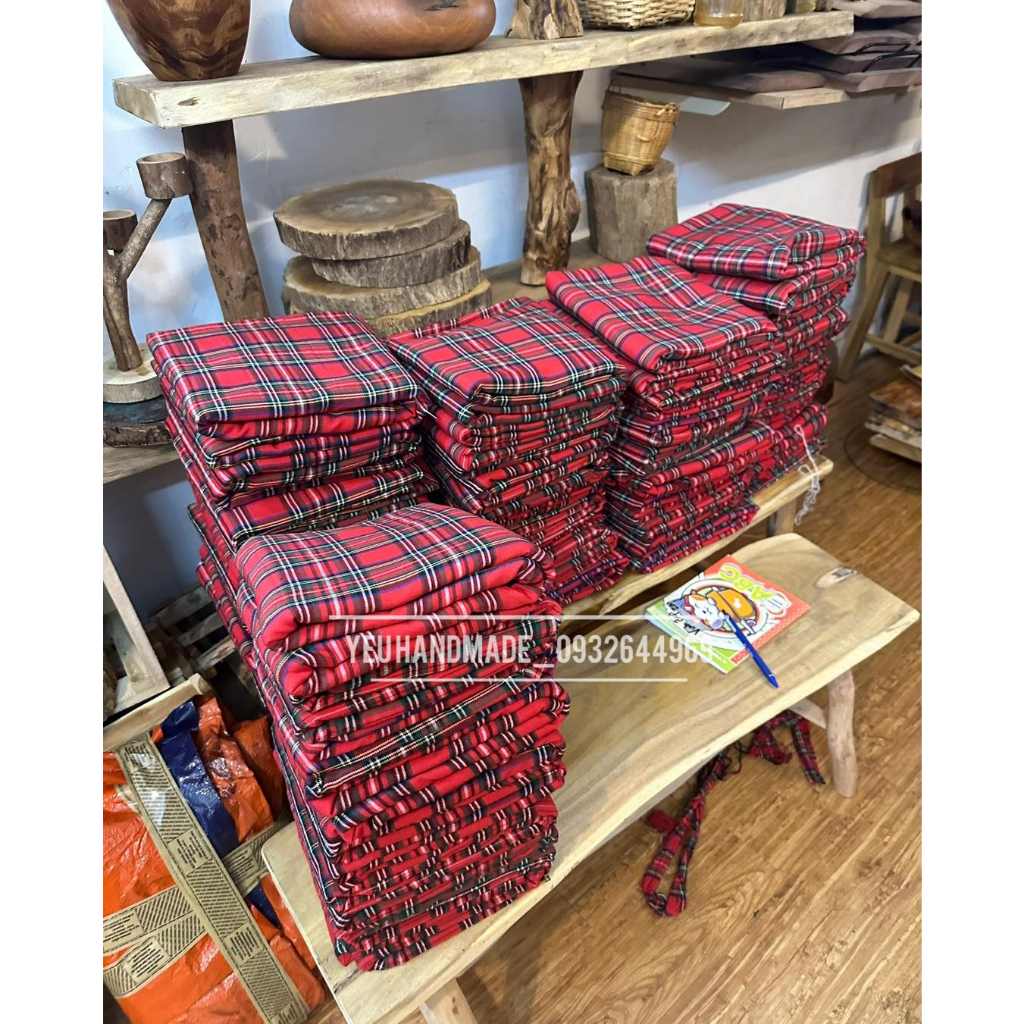 Vải Caro Đỏ Xanh