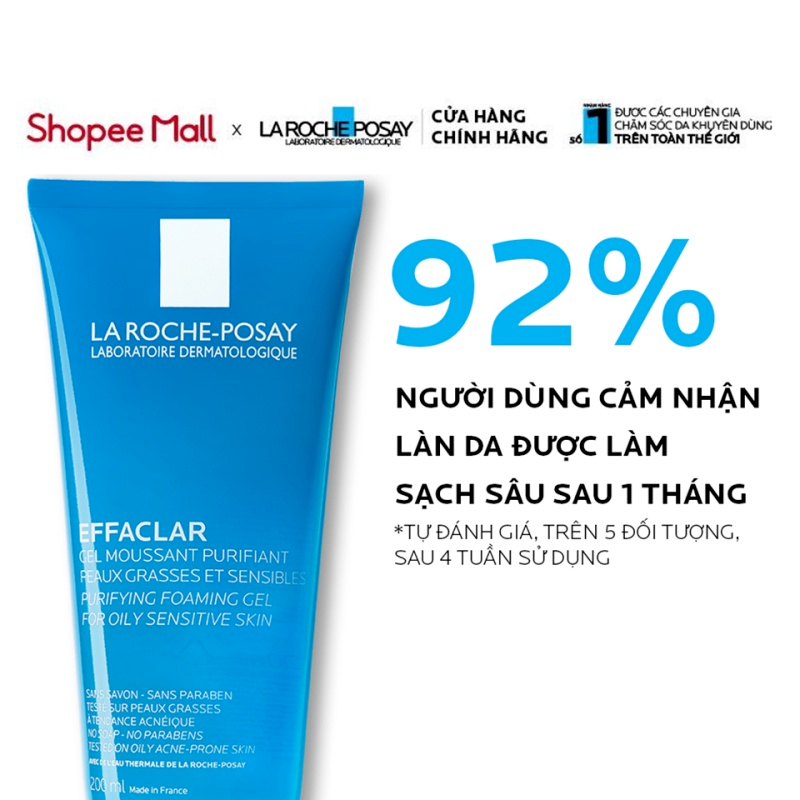 Gel Rửa Mặt Tạo Bọt Cho Da Dầu Nhạy Cảm La Roche Posay Effaclar Foaming Gel 50ml