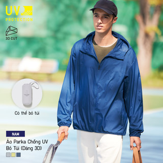 Áo khoác chống nắng nam Uniqlo 413975 vải dù Men Pocketable Parka