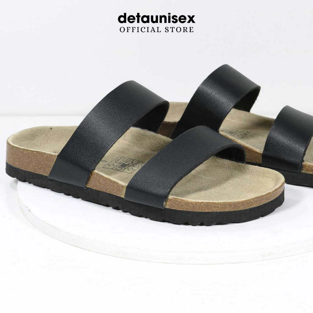 Dép đế trấu 2 quai ngang nam nữ Birken thương hiệu DETAUNISEX - DETA24