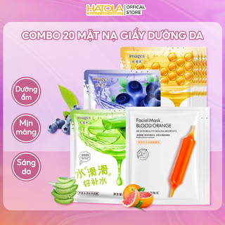 Combo 20 mặt nạ giấy dưỡng trắng da cấp ẩm mix nhiều loại mặt nạ mask nội địa Trung Hatola