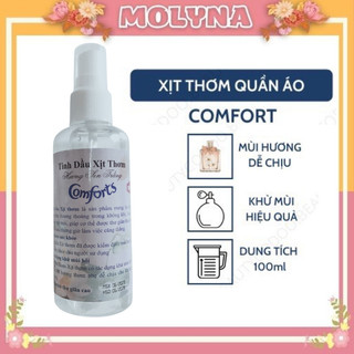 Tinh dầu xịt thơm comfort chai 100ml xịt thơm quần áo khử mùi ẩm mốc molyna