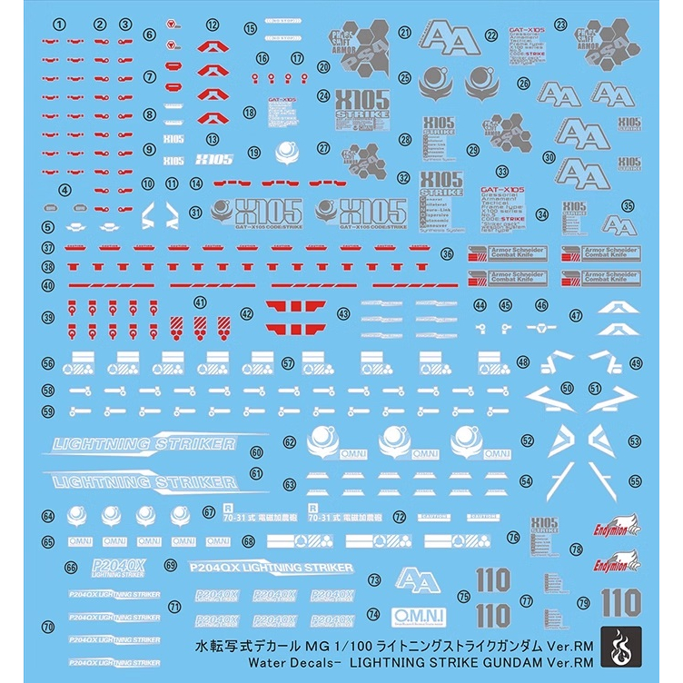 Đề can - Decal nước cho mô hình lắp ráp MG Lightning Striker
