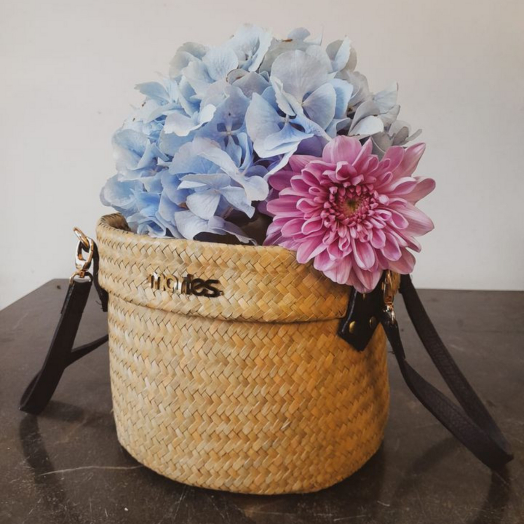 Giỏ Cỏ Bàng Decor có tay cầm thời trang nhà MARIES