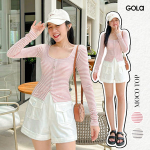 Áo moco - áo sọc tay dài thun gân co giãn