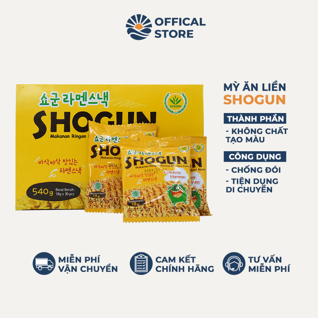 [CHÍNH HÃNG] Mì Tôm Trẻ Em Ăn Liền Ăn vặt Hàn Quốc SHOGUN 30 gói