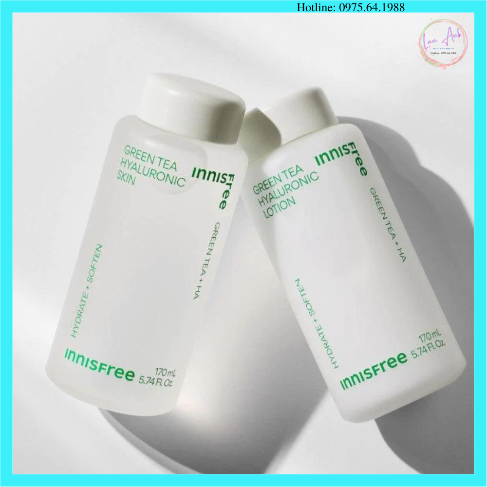 Nước Hoa Hồng Trà Xanh Innisfree Green Tea Hyaluronic Skin 170ml - NEW2023