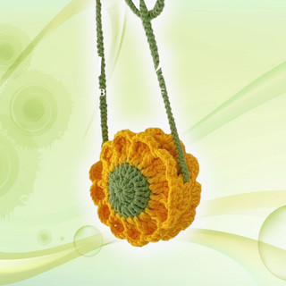 Túi đeo chéo hoa hướng dương bằng len handmade