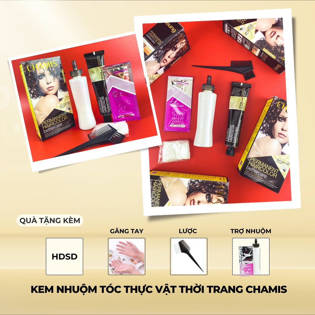 Thuốc Nhuộm Tóc Tại nhà CHAMIS 30 Màu - Giúp tóc lên màu chuẩn tự nhiên