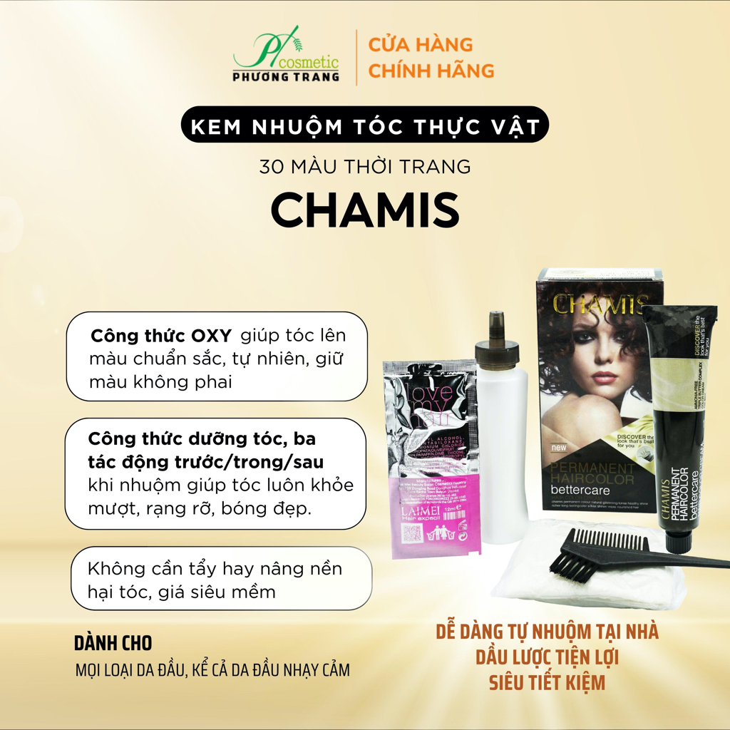 Thuốc Nhuộm Tóc Tại nhà CHAMIS 30 Màu - Giúp tóc lên màu chuẩn tự nhiên