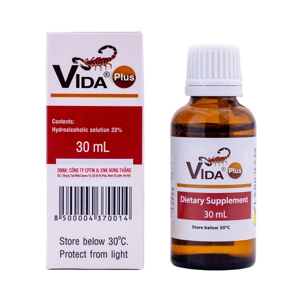 Nọc Bọ Cạp Xanh Vida Plus Cuba Giúp Giảm Đau, Giảm Tác Hại Hóa Xạ Trị & Tăng Miễn Dịch Cho Người Ung Thư (Chai 30ml)
