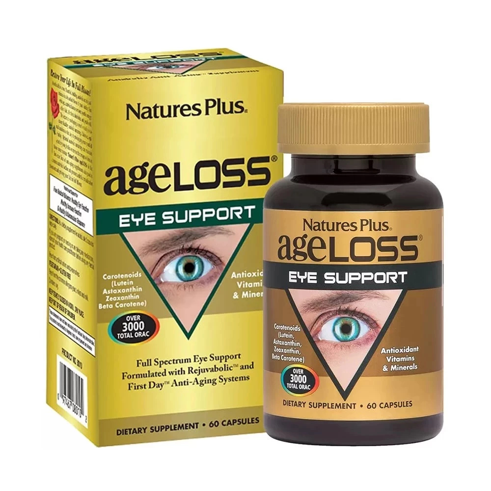 Viên Uống Bổ Mắt Nature's Plus Ageloss Eye Support Giúp Ngăn Ngừa Cận Thị, Loạn Thị (Hộp 90 Viên)