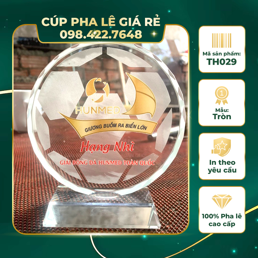 Mẫu Cúp Hình Tròn, Cúp Pha Lê, Lưu Niệm In Logo Công Ty, In Theo Yêu Cầu