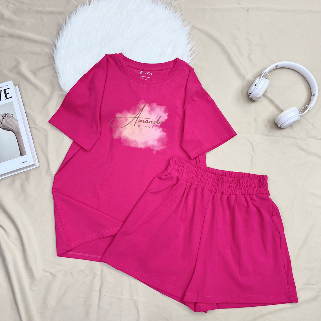 Bộ đồ nữ cotton - set đồ thời trang mặc nhà/ đi chơi - LOZA G0076