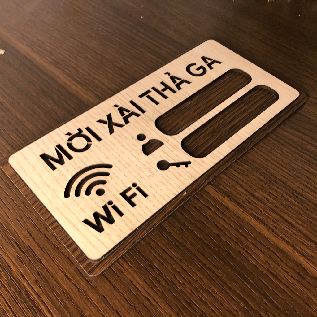 Bảng Gỗ Decor Quán Free Wifi Trang Trí Cao Cấp Hiện Đại
