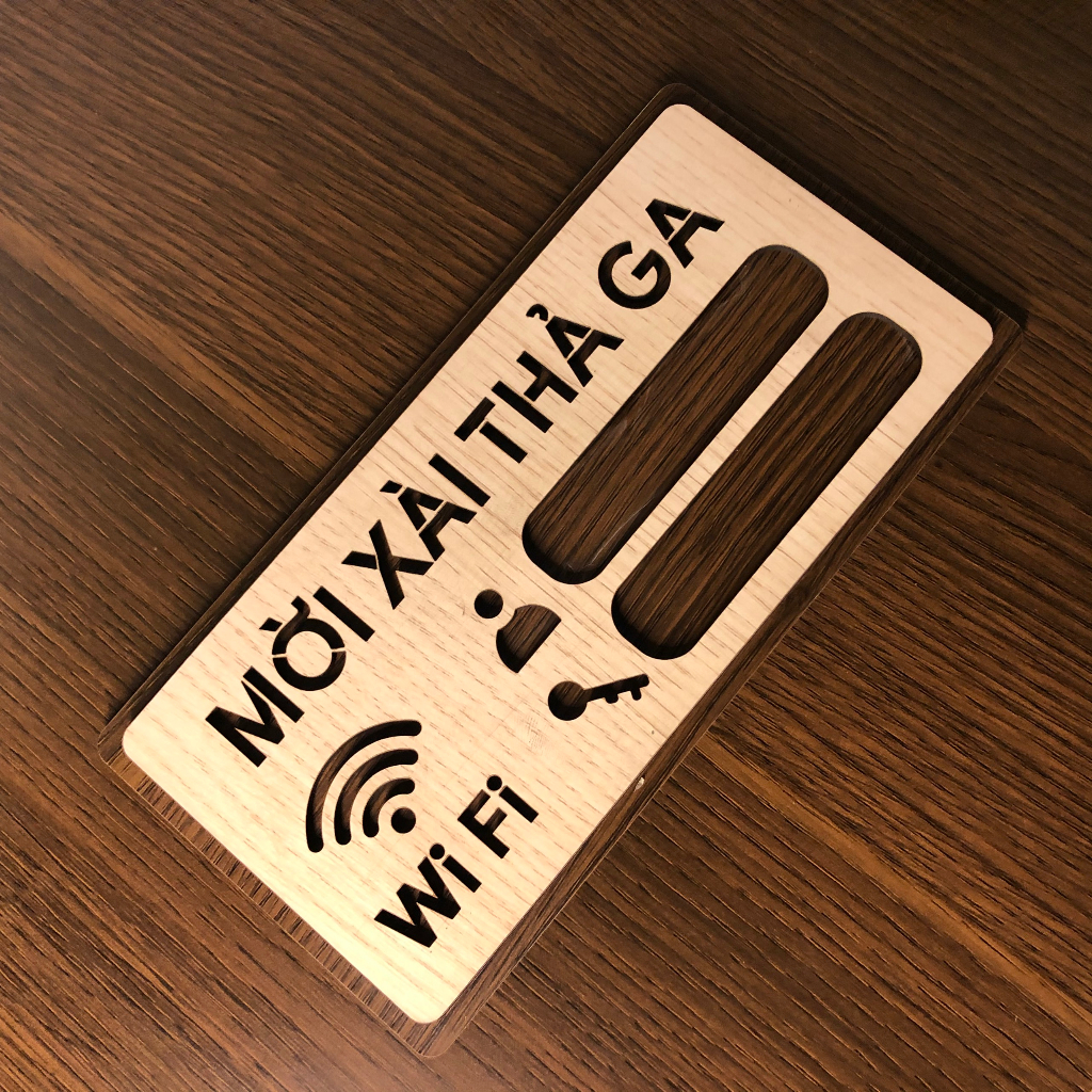 Bảng Gỗ Decor Quán Free Wifi Trang Trí Cao Cấp Hiện Đại