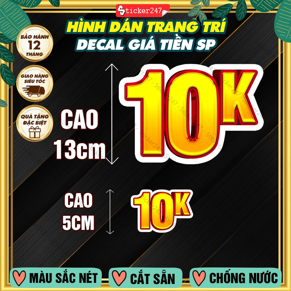 Decal GIÁ TIỀN Chống Nước 3D 🌈𝑭𝒓𝒆𝒆𝒔𝒉𝒊𝒑 Decal Giá Tiền Trang Trí Dán Quán Trà Sữa, Cà Phê, Quán Ăn - Decal Dán Tường, Tủ