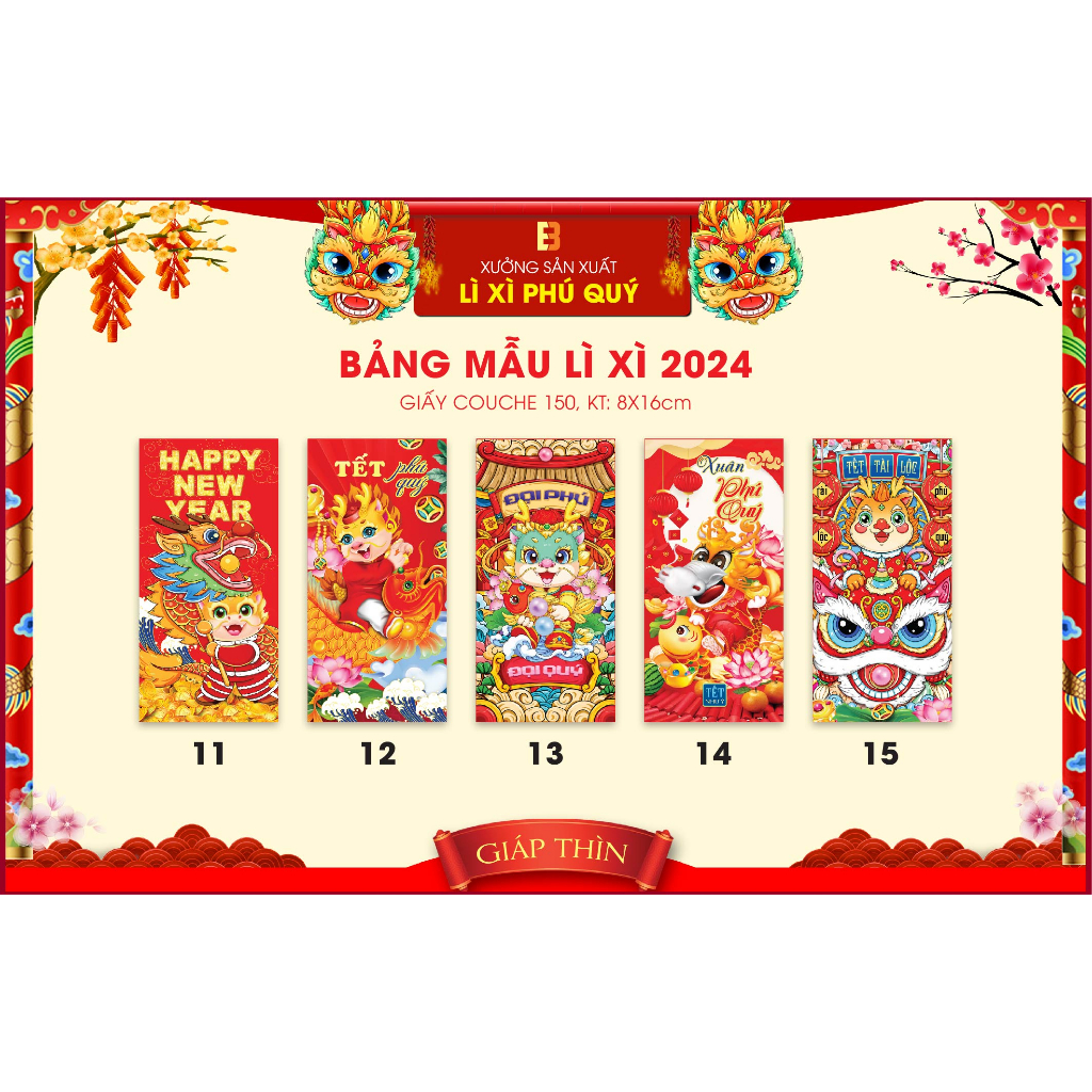 Combo 100 Bao Lì Xì Tết 2024 giá sỉ xưởng