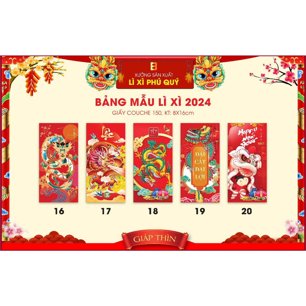 Combo 100 Bao Lì Xì Tết 2024 giá sỉ xưởng