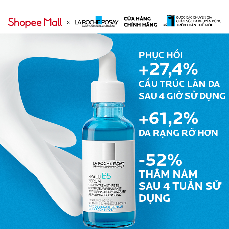 Dưỡng chất chuyên sâu giúp hỗ trợ tái tạo da La Roche-Posay Hyalu B5 Serum 30ml