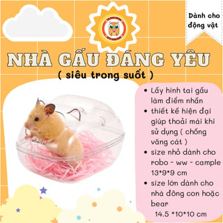 nhà tắm trong suốt gấu Boer (3 size) dành cho hamster