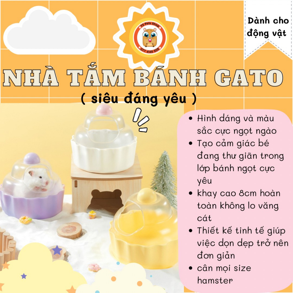 Nhà tắm bánh gato dành cho hamster
