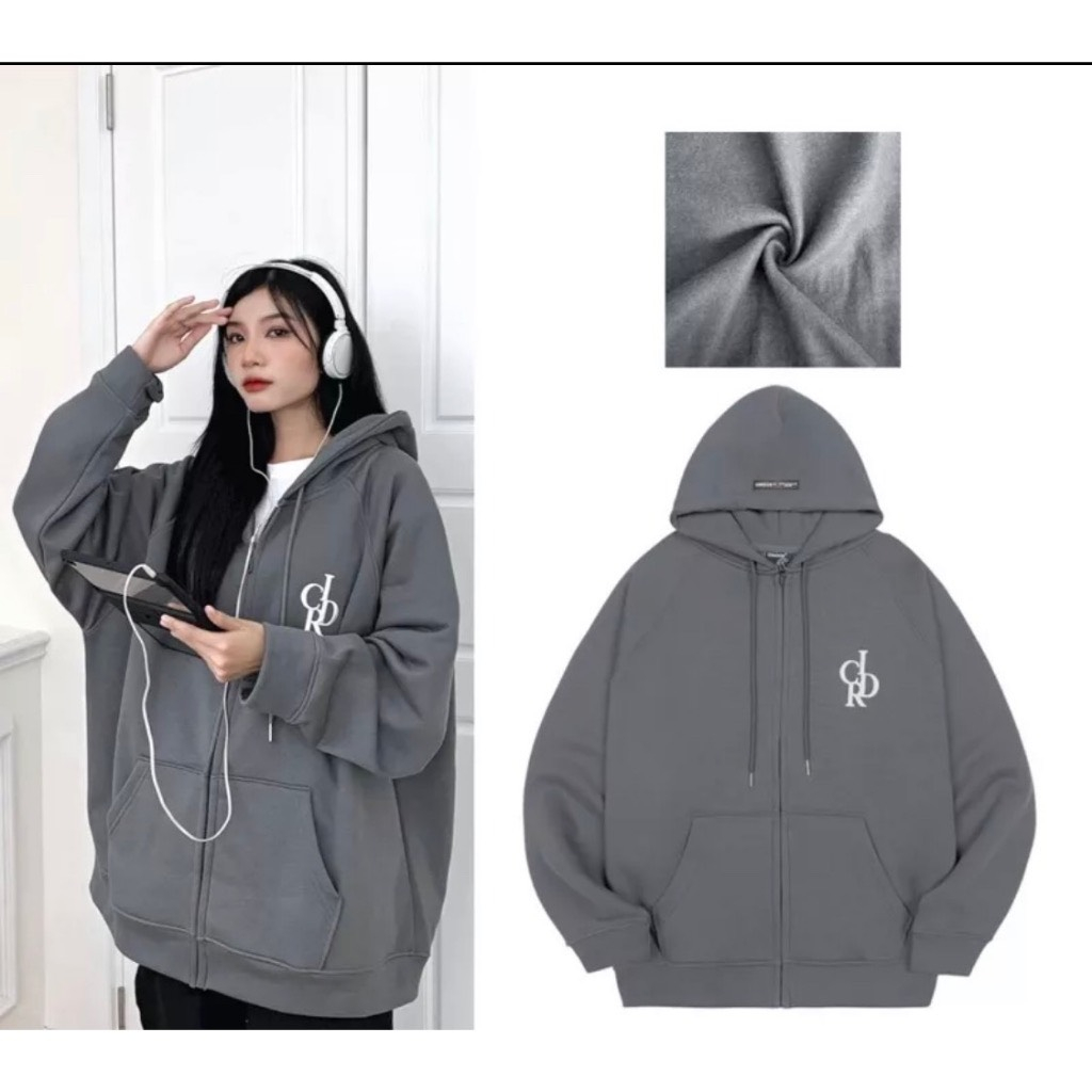 Hoodie Zip CIDR , Áo Khoác Nỉ Form Rộng Mũ Trùm 2 Lớp In Hình CIDR Cao Cấp