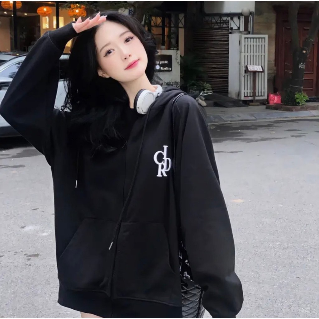 Hoodie Zip CIDR , Áo Khoác Nỉ Form Rộng Mũ Trùm 2 Lớp In Hình CIDR Cao Cấp