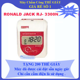 Máy chấm công bằng thẻ giấy đồng hồ điện tử rj 3300n tặng kèm 200 thẻ