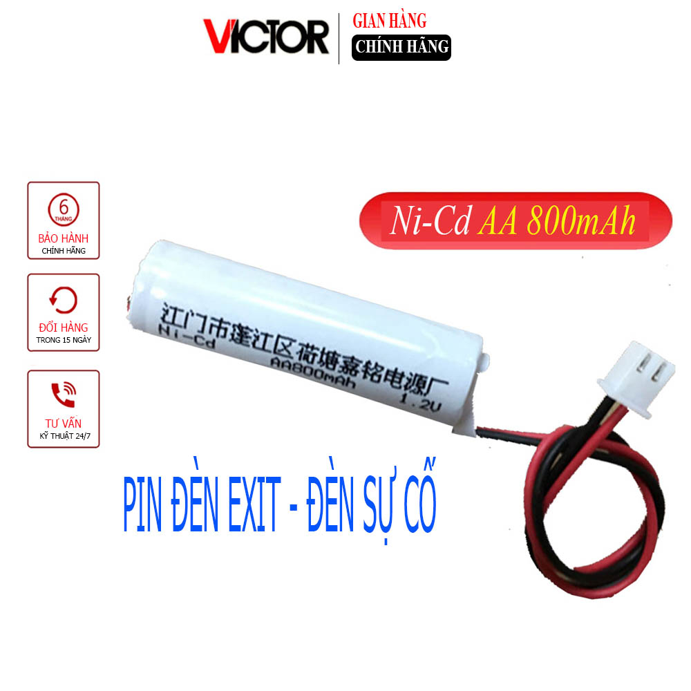 Pin đèn exit NiCd 1,2V AA 800mAh, pin thay thế cho đèn sự cố exit công trình