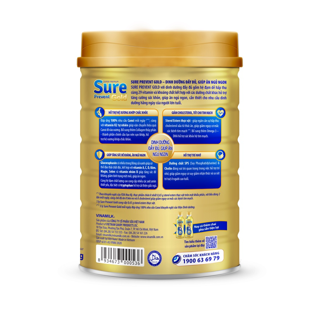 SỮA BỘT VINAMILK SURE PREVENT GOLD 900G