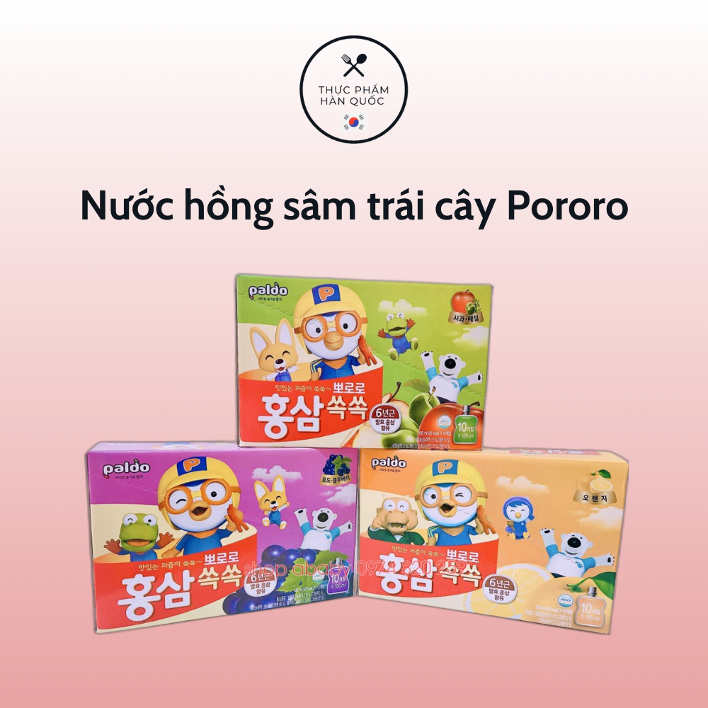 Nước hồng sâm vị trái cây Pororo 100ml