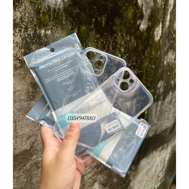 Ốp lưng dẻo GOR Trong bảo vệ camera cho iPhone 15/ 15 Plus/ 15 Pro/ 15 Pro Max silicon ôm sát bảo vệ máy