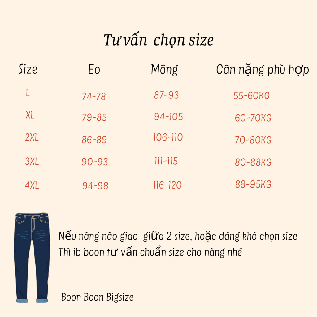 Quần jean BIGSIZE baggy M9982 55-95KG