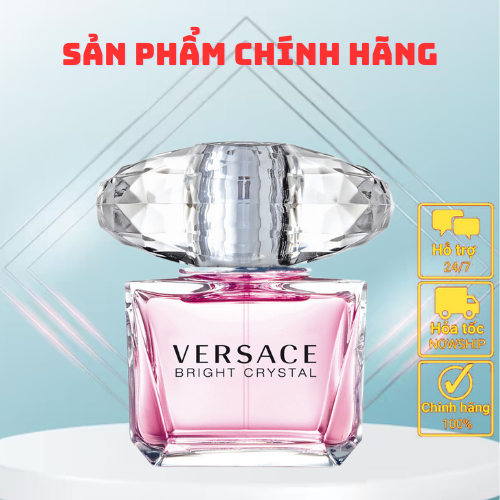 Nước hoa nữ Versace Bright Crystal EDT 90ml- Mùi hương ngọt ngào, quyến rũ và tinh tế- Chisman KIV 𝗣𝗲𝗿𝗳𝘂𝗺𝗲