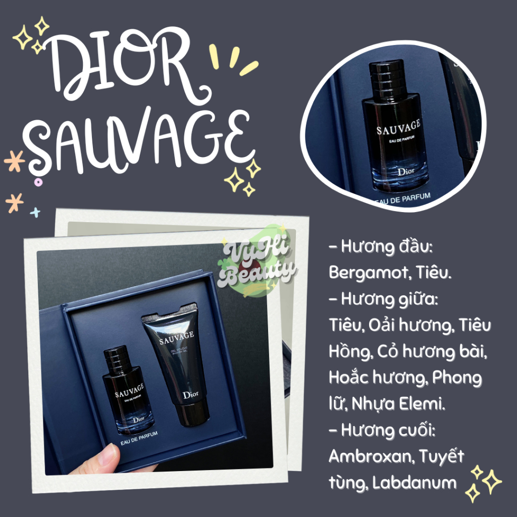 Set Dior Sauvage gồm nước hoa EDP 10ml và sữa tắm 20ml