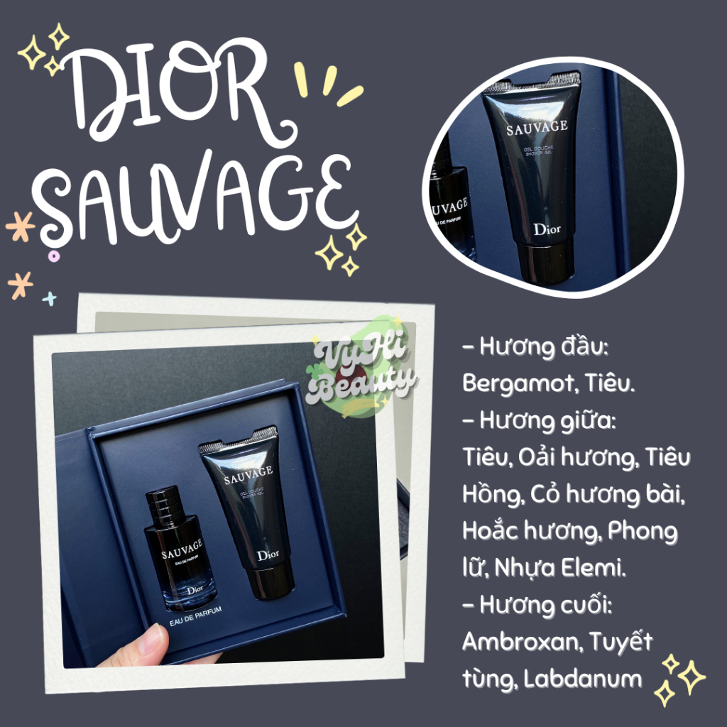 Set Dior Sauvage gồm nước hoa EDP 10ml và sữa tắm 20ml