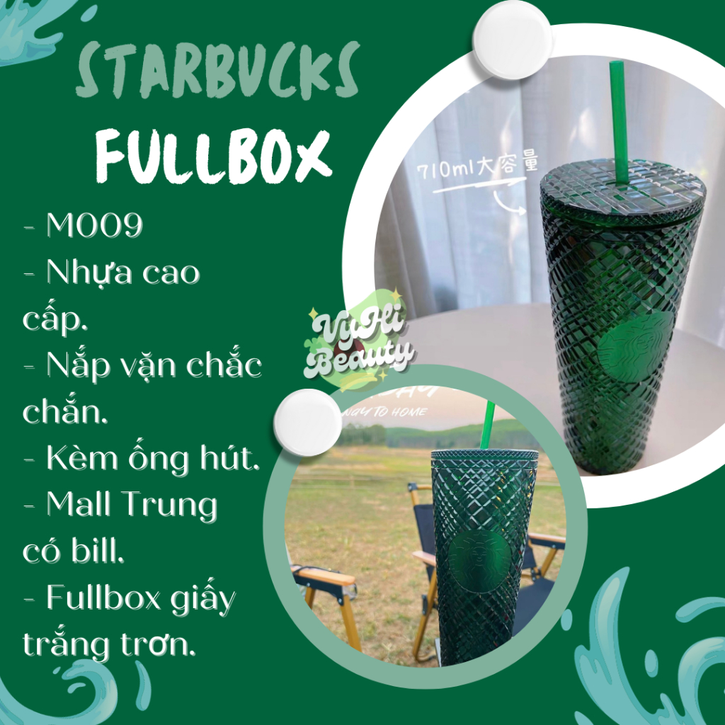 Ly nước Starbucks Ombre xanh lá đậm 710ml