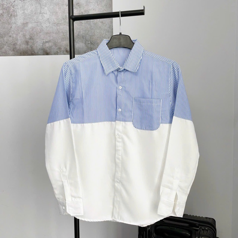 Áo sơ mi nam dài tay mẫu kẻ sọc , vải Cotton xịn, chuẩn form - Regular fit, đứng form -