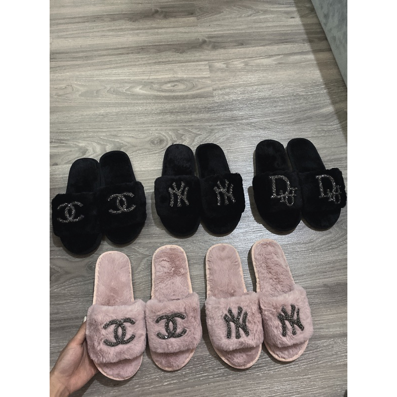 Dép Lông NY Đế Nhựa Siêu Xinh, Dép Lông Đi Trong Nhà