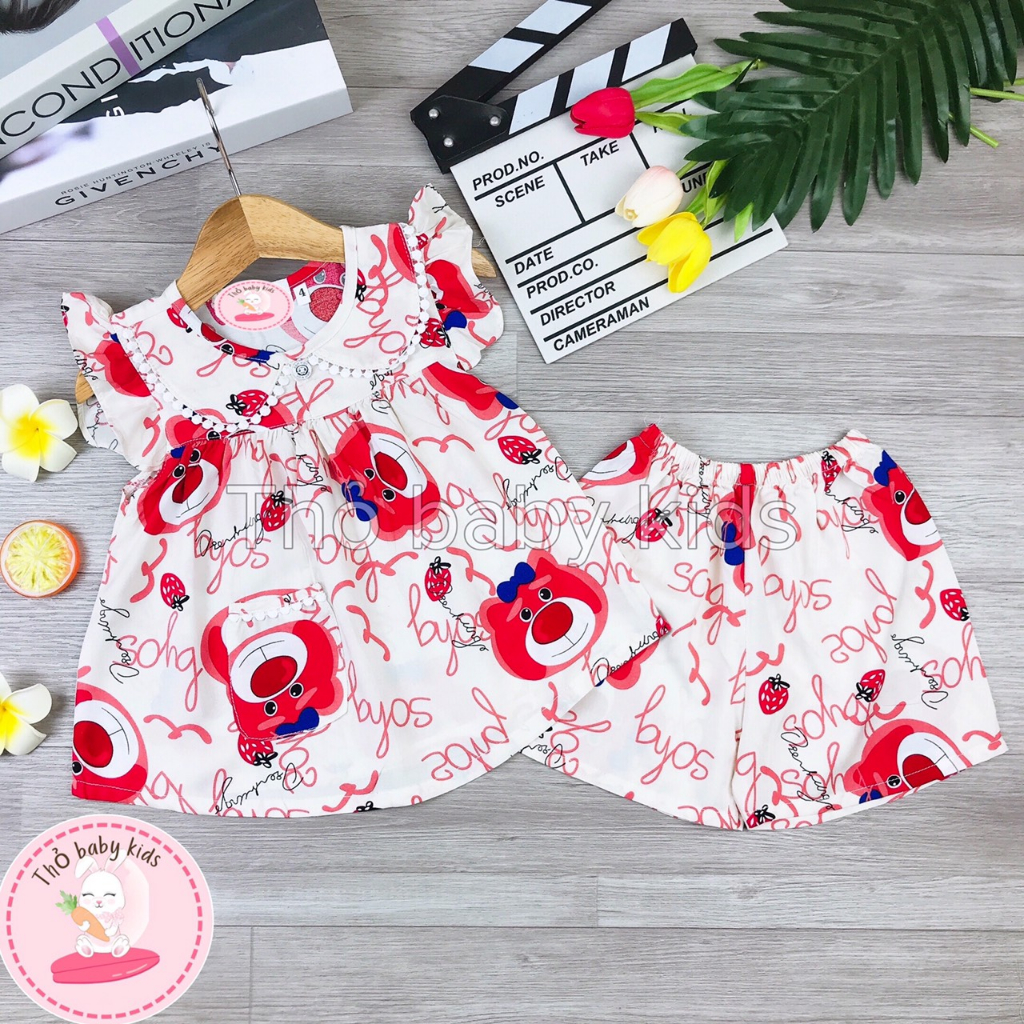 Đồ bộ tole/lanh bé gái, bộ lanh ngắn tay bé gái shop thỏ baby kids