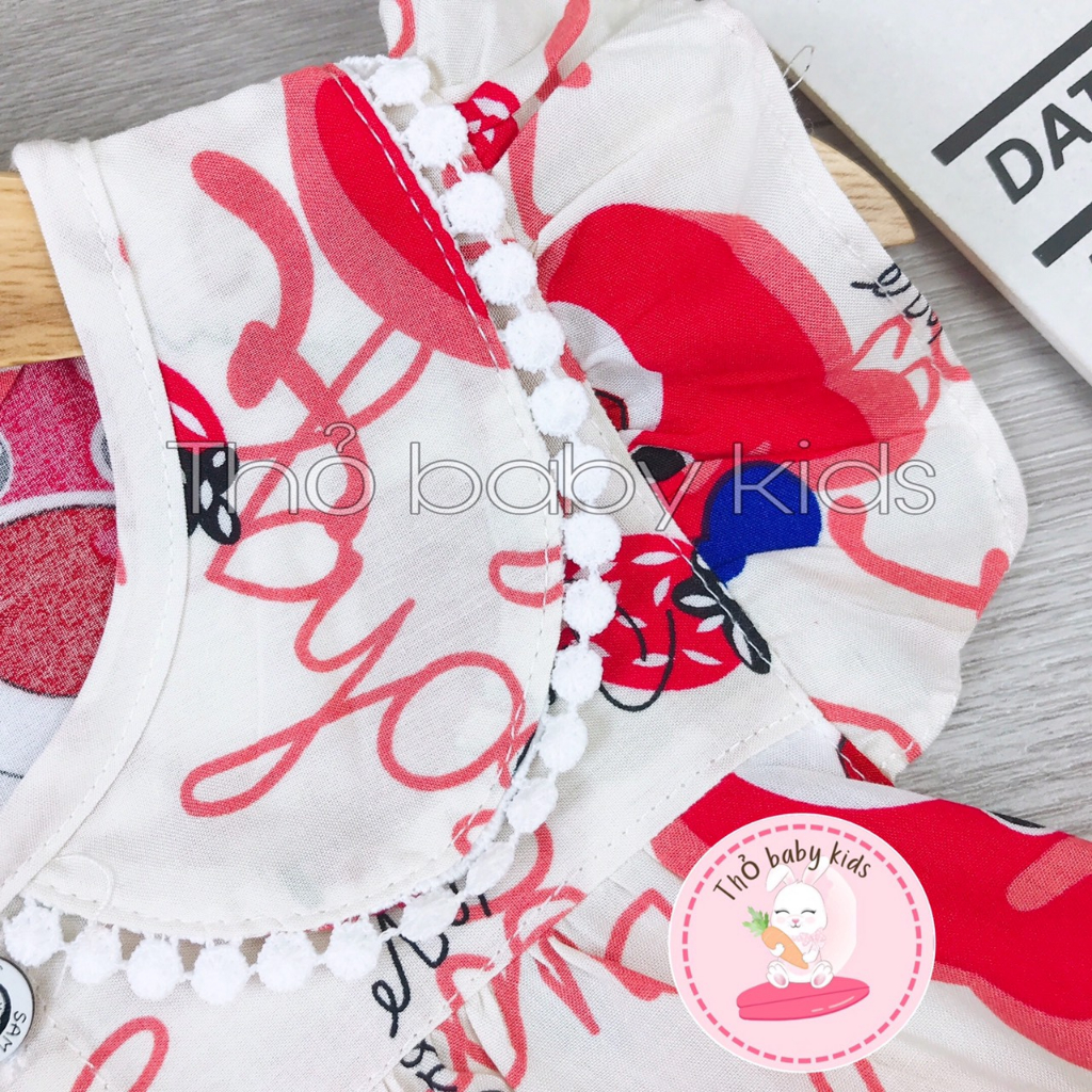 Đồ bộ tole lanh ngắn bé gái, bộ lanh ngắn tay bé gái shop thỏ baby kids