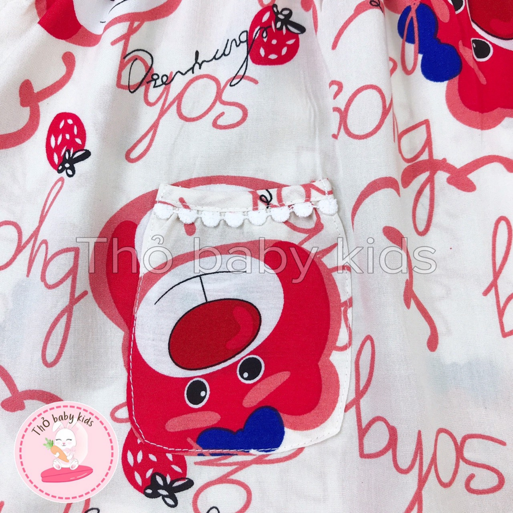 Đồ bộ tole lanh ngắn bé gái, bộ lanh ngắn tay bé gái shop thỏ baby kids